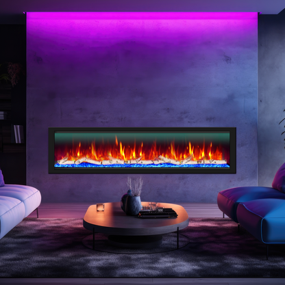 Dynasty Allegro 82" Built-in / Flush-Mount Smart Linear Electric Fireplace