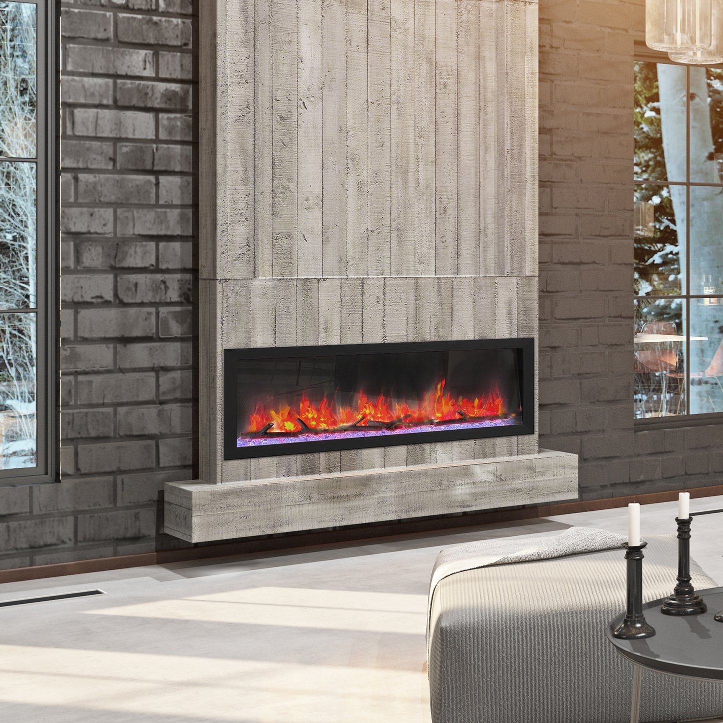 Dynasty Cascade 52" Flush-Mount Smart Linear Electric Fireplace