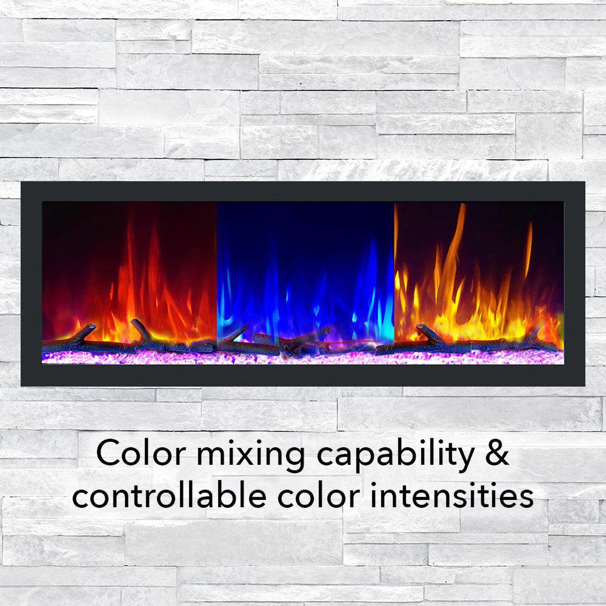 Dynasty Cascade 52" Flush-Mount Smart Linear Electric Fireplace