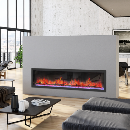 Dynasty Cascade 74" Flush-Mount Smart Linear Electric Fireplace