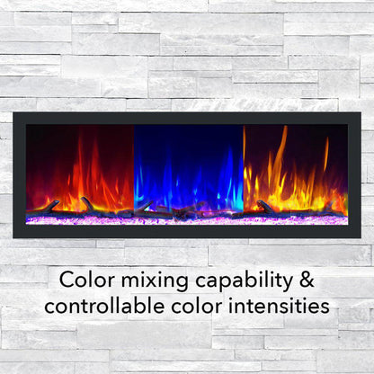 Dynasty Cascade 74" Flush-Mount Smart Linear Electric Fireplace