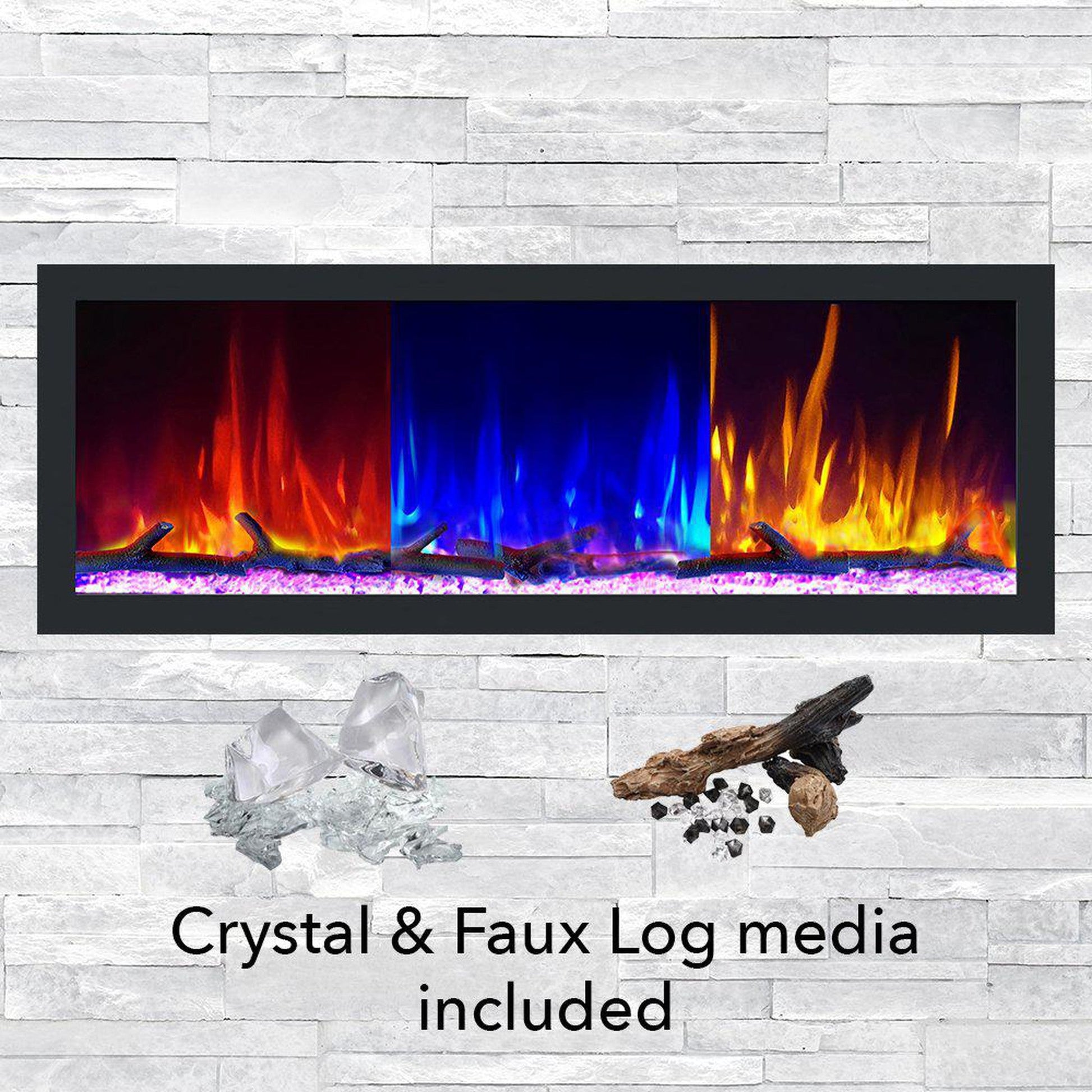 Dynasty Cascade 74" Flush-Mount Smart Linear Electric Fireplace