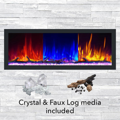 Dynasty Cascade 74" Flush-Mount Smart Linear Electric Fireplace