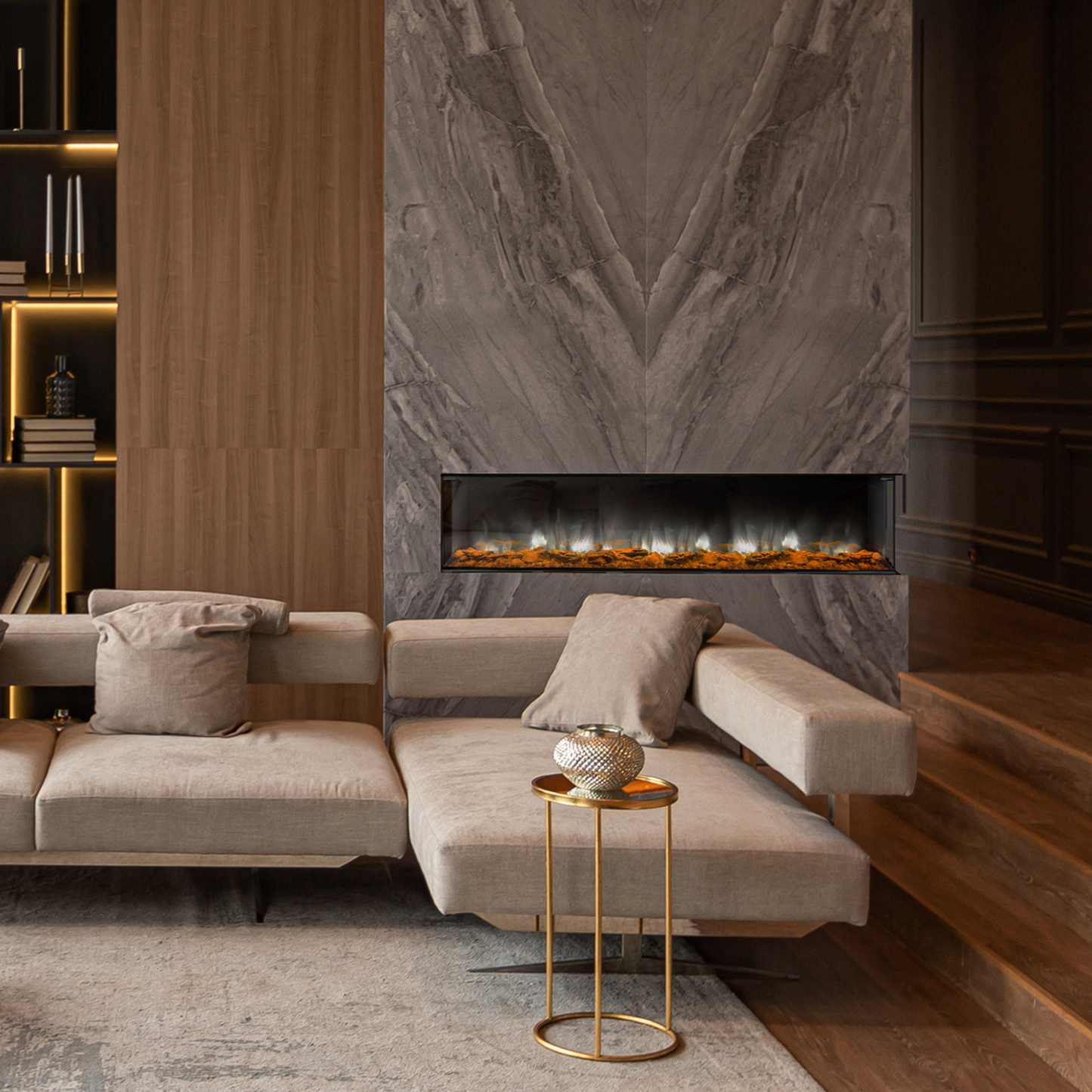 Dynasty Melody 60" Multi-Sided Smart Linear Electric Fireplace