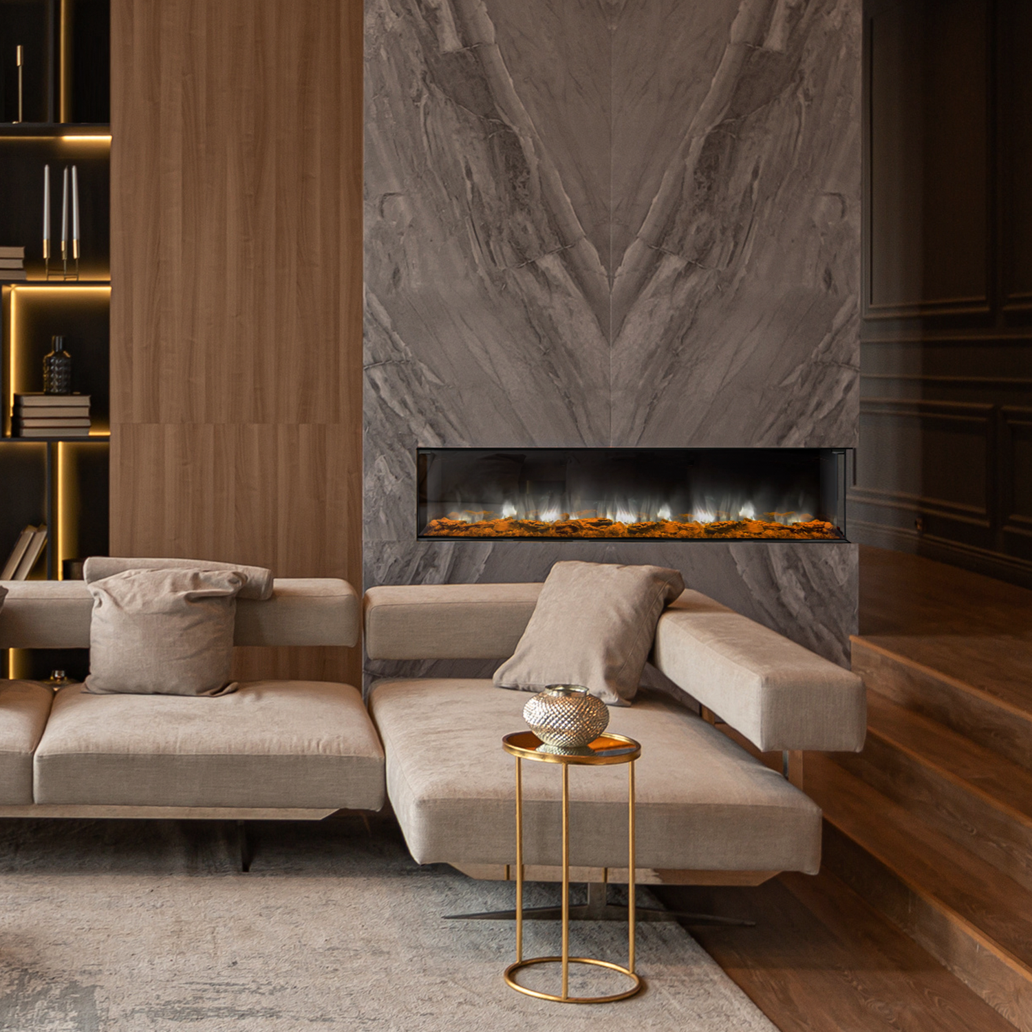 Dynasty Melody 60" Multi-Sided Smart Linear Electric Fireplace