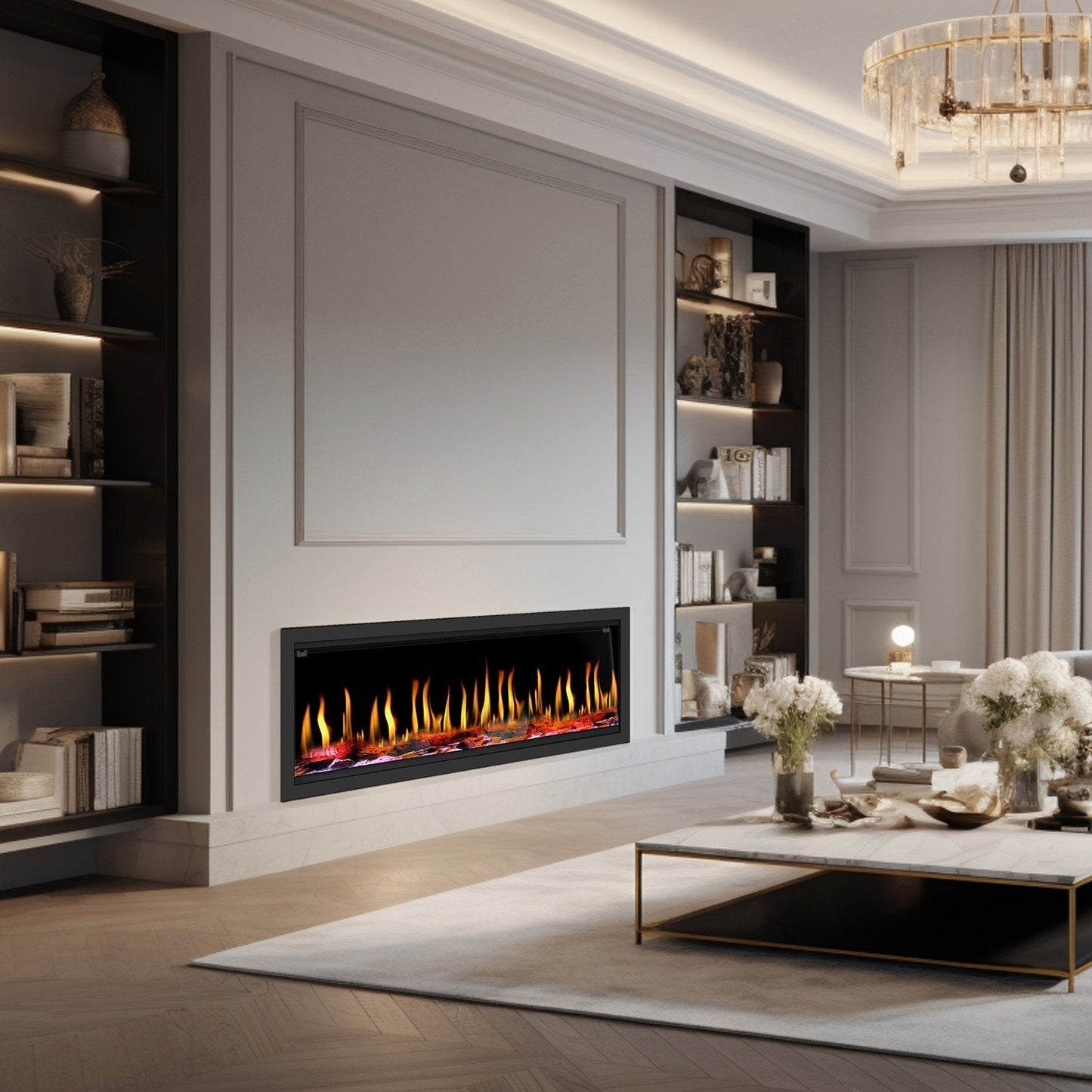 Dynasty Tempo 52" Built-in / Flush-Mount Virtual Electric Fireplace