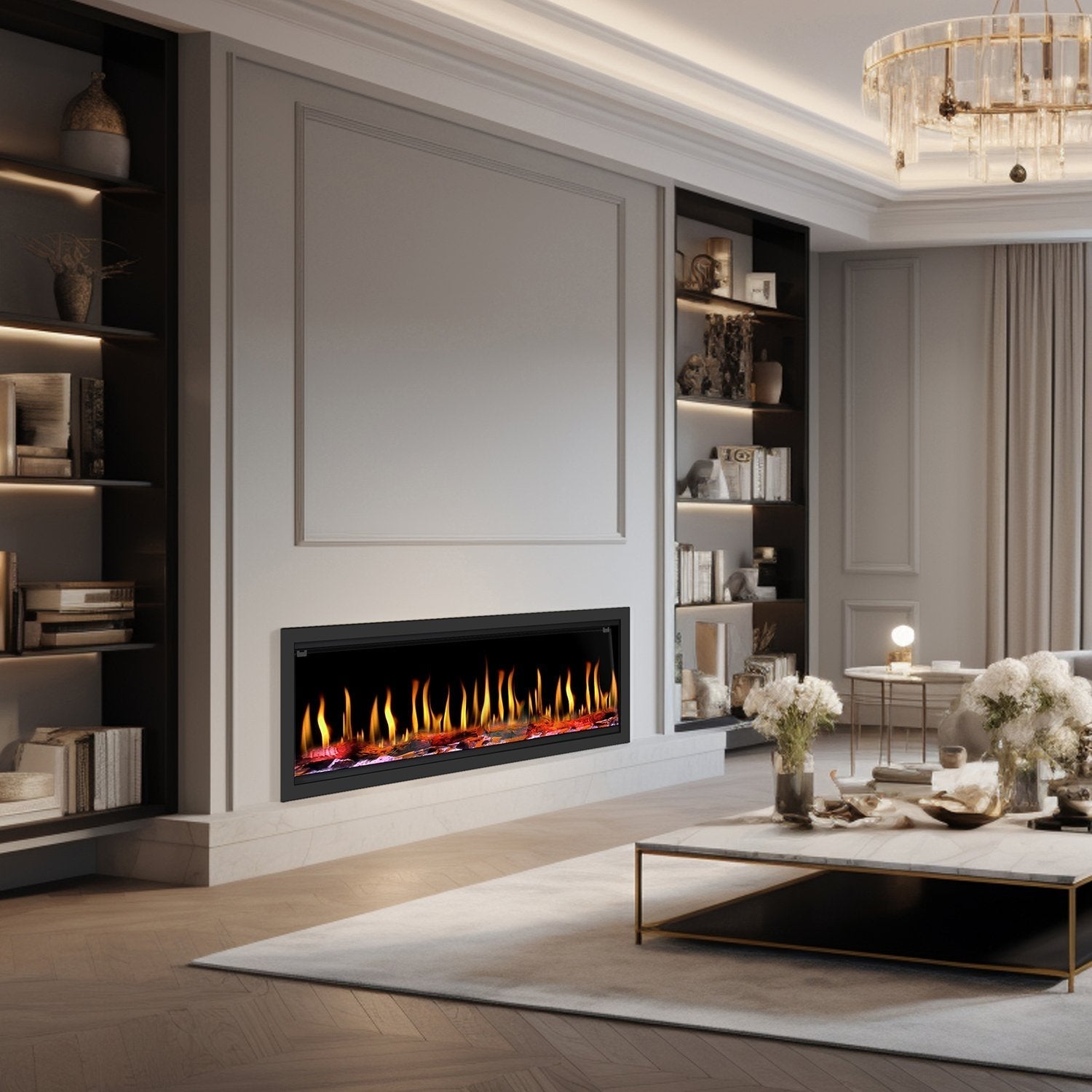 Dynasty Tempo 52" Built-in / Flush-Mount Virtual Electric Fireplace