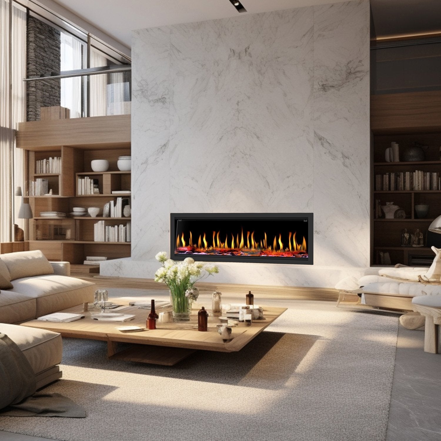 Dynasty Tempo 52" Built-in / Flush-Mount Virtual Electric Fireplace
