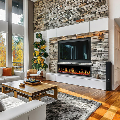 Dynasty Tempo 63" Built-in / Flush-Mount Virtual Electric Fireplace