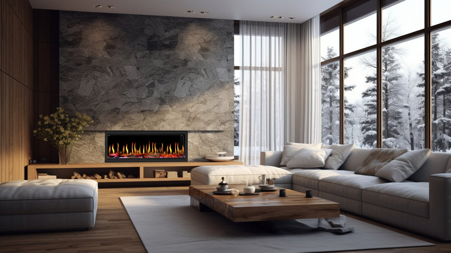 Dynasty Tempo 63" Built-in / Flush-Mount Virtual Electric Fireplace