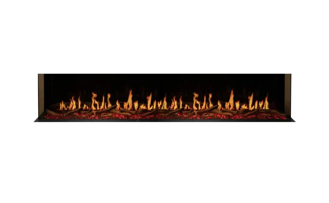 EcoSmart Fire Motion 100" Black Left Corner Electric Fireplace by MAD Design Group