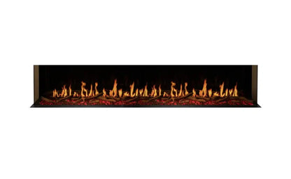 EcoSmart Fire Motion 100" Black Left Corner Electric Fireplace by MAD Design Group