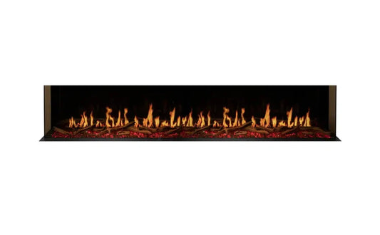EcoSmart Fire Motion 100" Black Left Corner Electric Fireplace by MAD Design Group