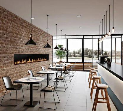 EcoSmart Fire Motion 100" Black Right Corner Electric Fireplace by MAD Design Group