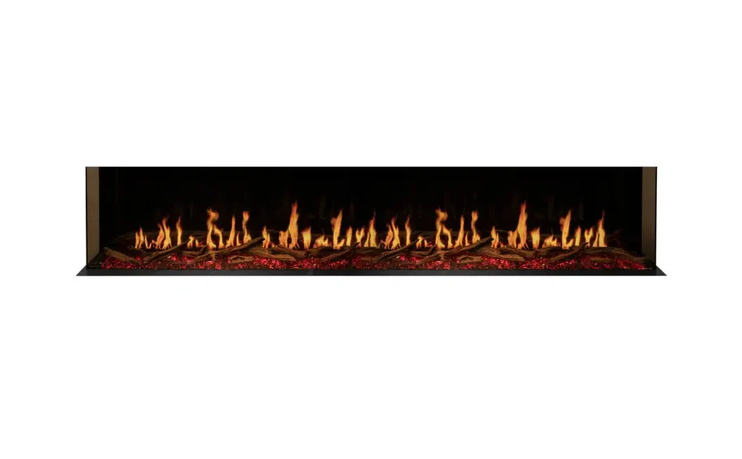 EcoSmart Fire Motion 100" Black Single Sided Electric Fireplace by MAD Design Group