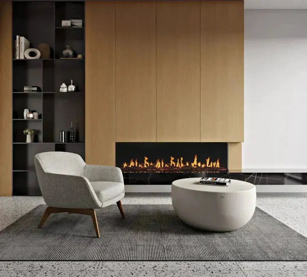 EcoSmart Fire Motion 120" Black Right Corner Electric Fireplace by MAD Design Group