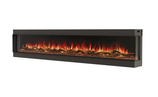 EcoSmart Fire Switch 120" Black Right Corner Electric Fireplace by MAD Design Group