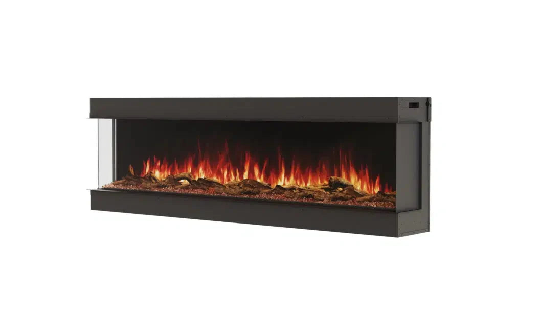 EcoSmart Fire Switch 80" Black Left Corner Electric Fireplace by MAD Design Group
