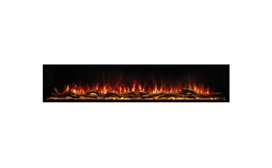 EcoSmart Fire Switch 80" Black Single Sided Electric Fireplace by MAD Design Group
