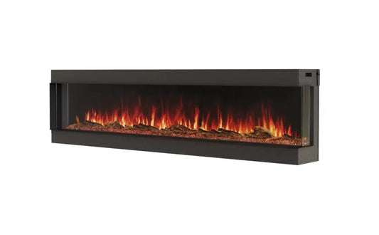 EcoSmart Fire Switch 96" Black Right Corner Electric Fireplace by MAD Design Group