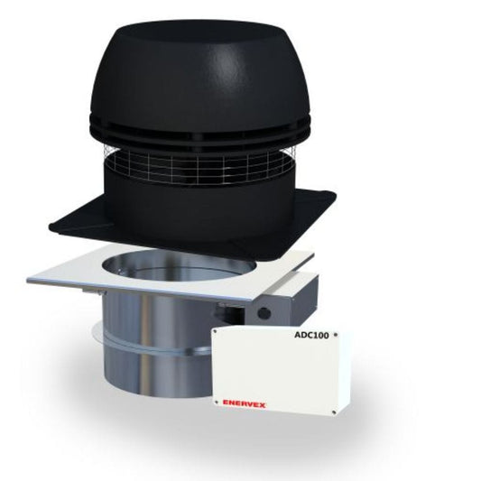 Enervex RS 9" Chimney Fan With 6" 24-Volts Mechanical Fireplace Damper, Fan & Damper Control - Automated Draft & Damper System