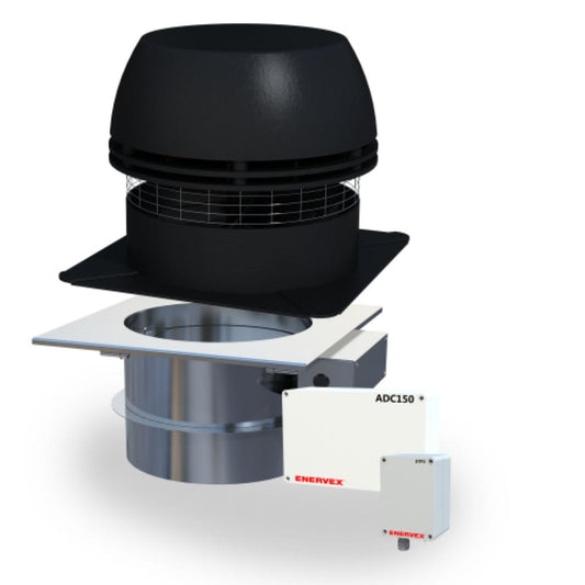 Enervex RS 9" Chimney Fan With 8" 120-Volts Mechanical Fireplace Damper, Modulating Fan & Damper Controller - IntelliDraft System