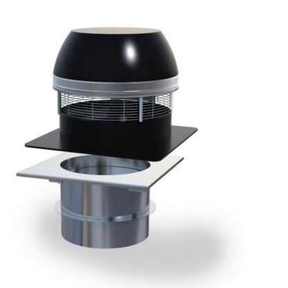 Enervex RSHT 12" Chimney Fan With 8" Manual Fireplace Damper & 15A Fan Speed Control - Manual Draft & Damper System