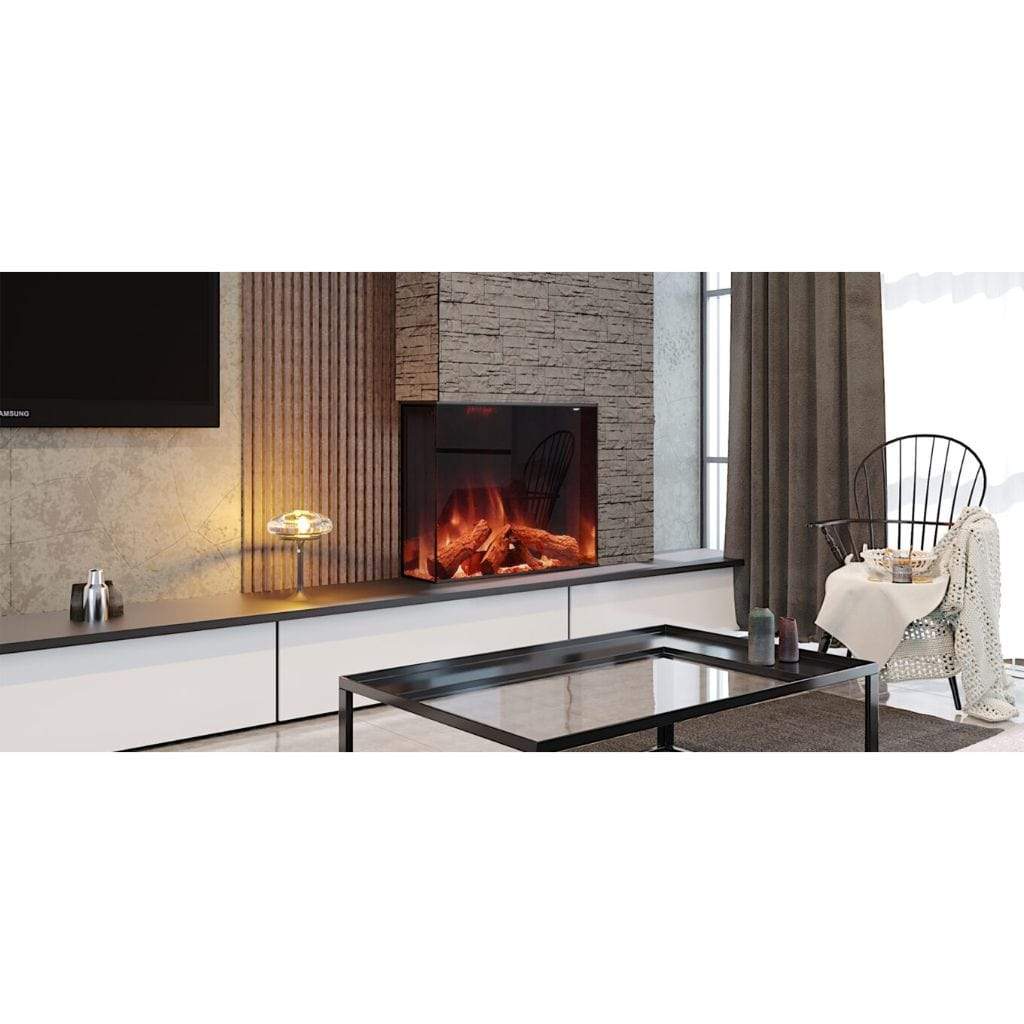 European Home 32" Tyrell 3-Sided Traditional Built-In Electric Fireplace with Halo Burner Technology