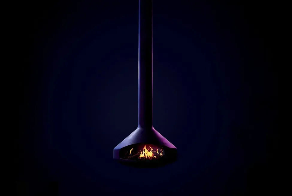 European Home Ergofocus Holographic 52" White Indoor Electric Fireplace with Heating Pipe