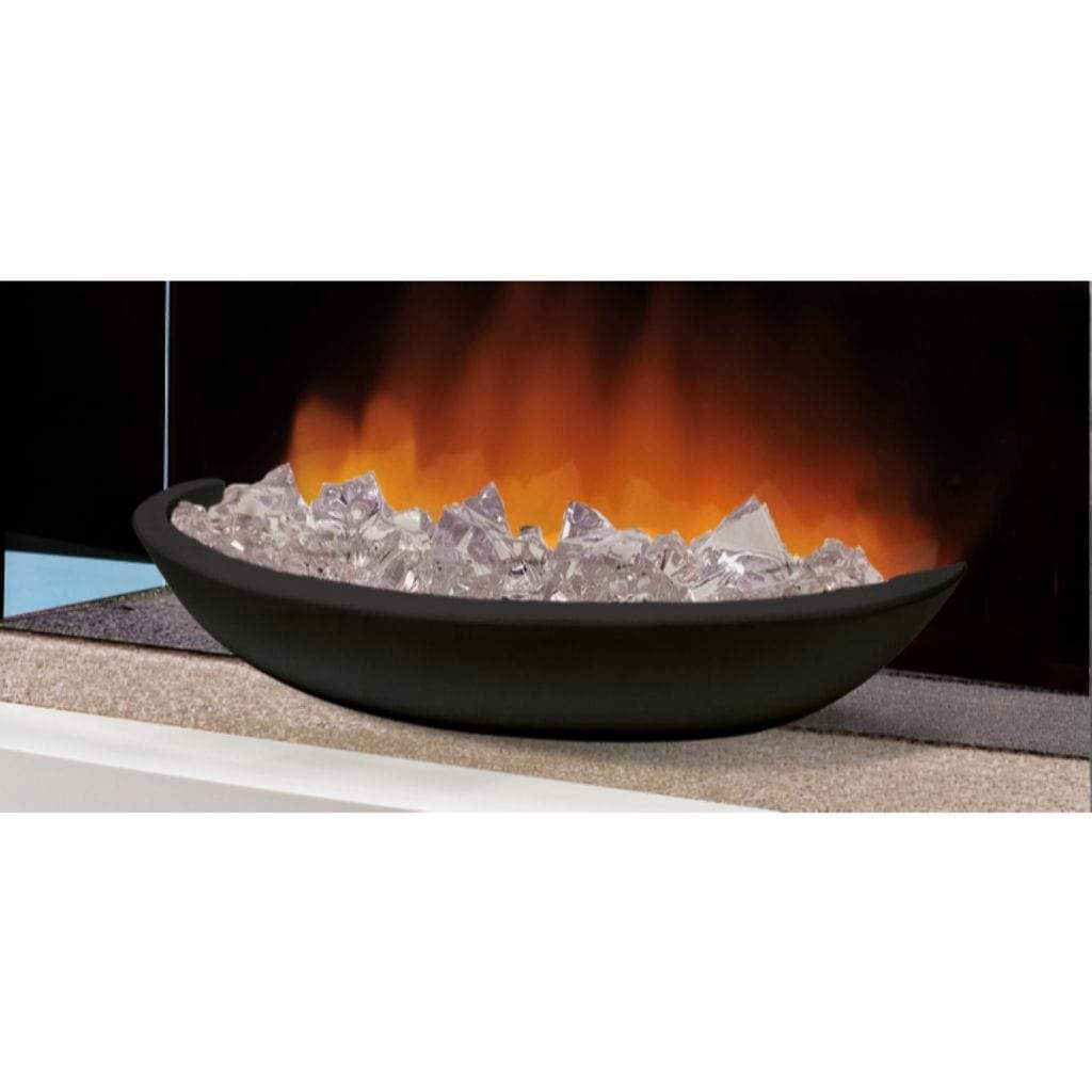 Evolution Fires 48" Miami Curve Carrara Fire Pit Electric Fireplace – Black Bowl