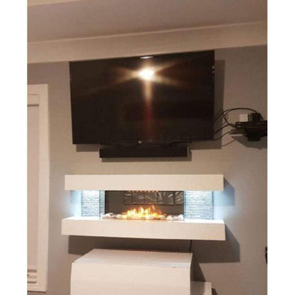 Evolution Fires 48" Miami Curve Carrara Fire Pit Electric Fireplace – White Bowl