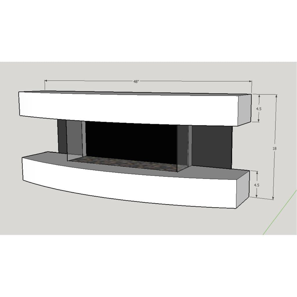 Evolution Fires 48" Miami Curve Carrara Fire Pit Electric Fireplace – White Bowl