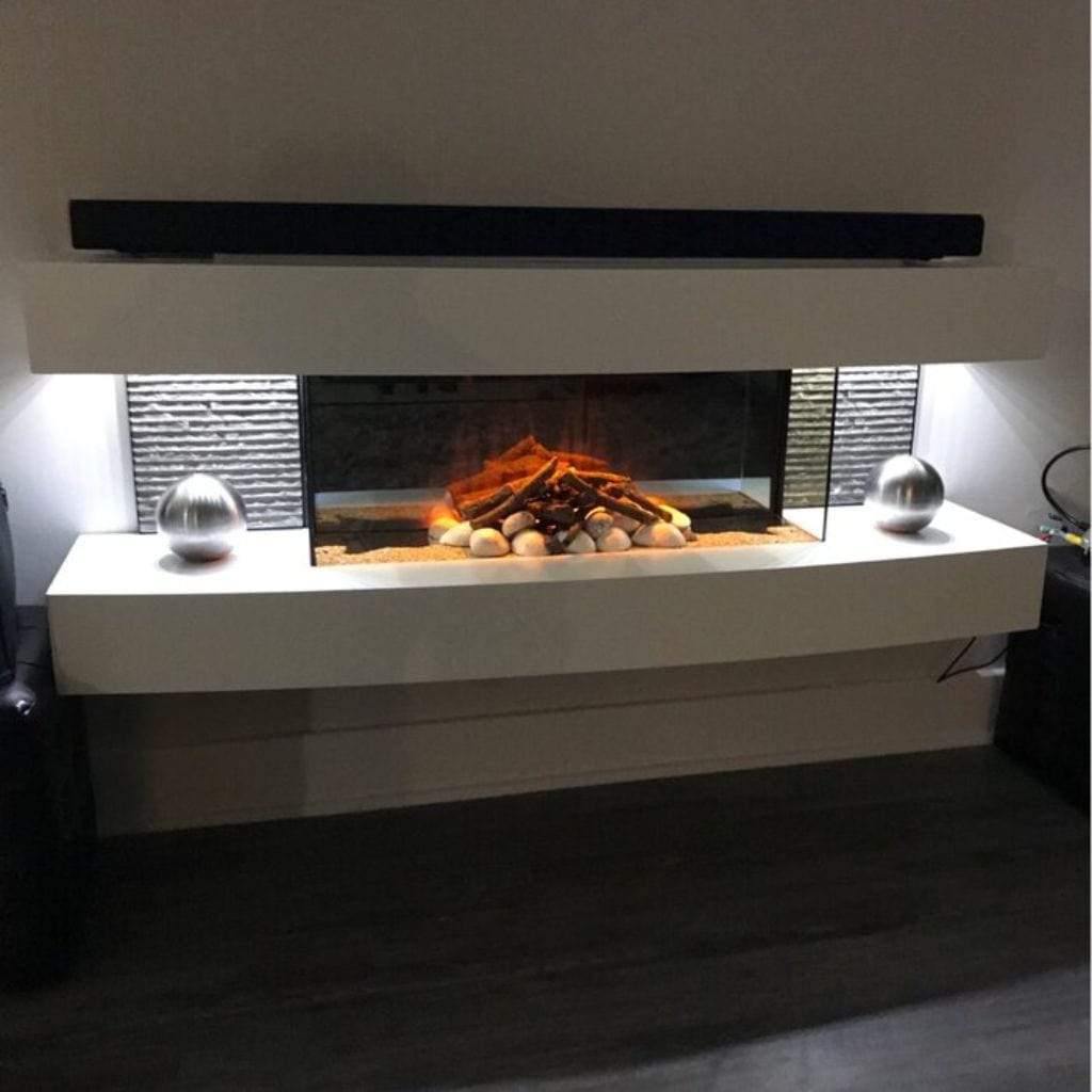 Evolution Fires 48" Miami Curve Graphite Fire Pit Electric Fireplace – Black Bowl