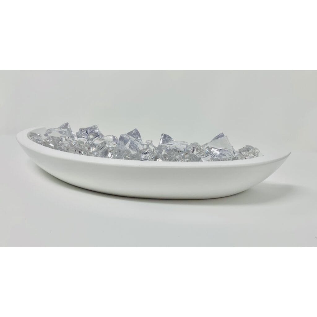 Evolution Fires 48" Miami Curve Graphite Fire Pit Electric Fireplace – White Bowl