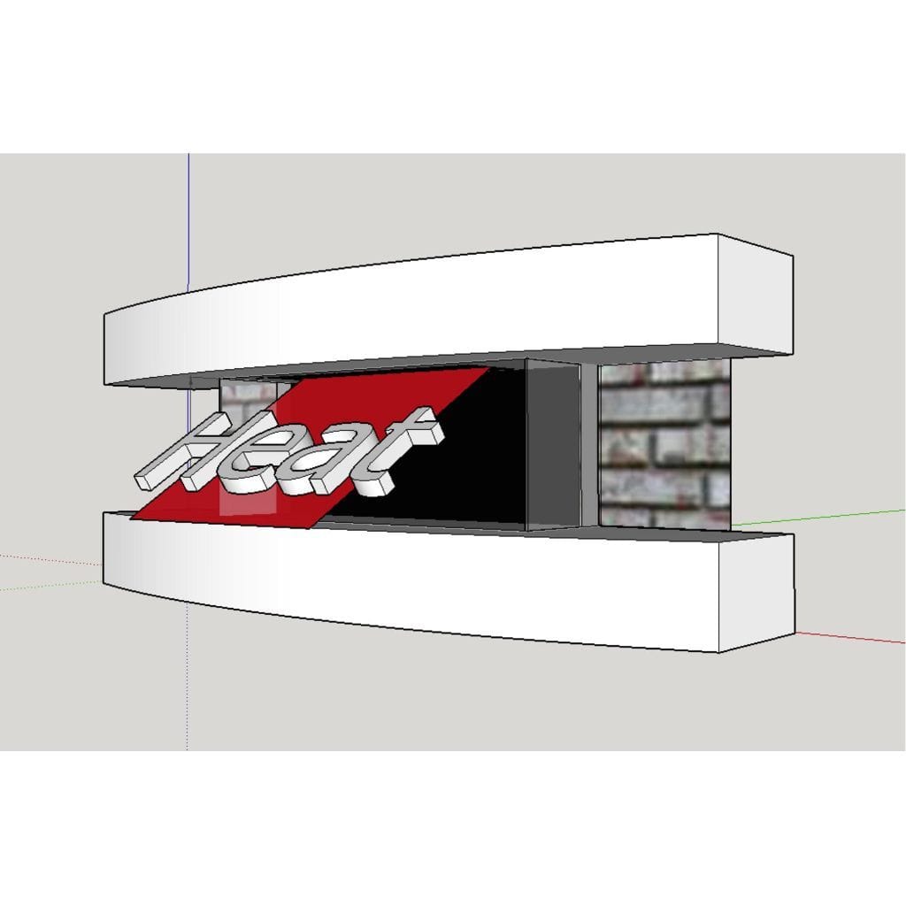Evolution Fires 48" Miami Curve Graphite Fire Pit Electric Fireplace – White Bowl