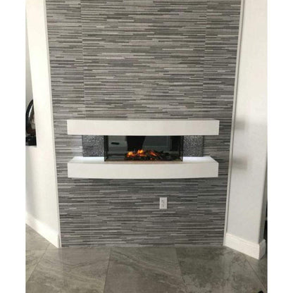 Evolution Fires 48" Miami Curve Wall Mount Electric Fireplace - American Oak