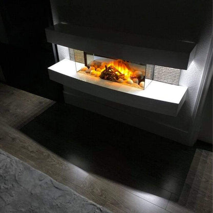 Evolution Fires 48" Miami Curve Wall Mount Electric Fireplace - American Oak