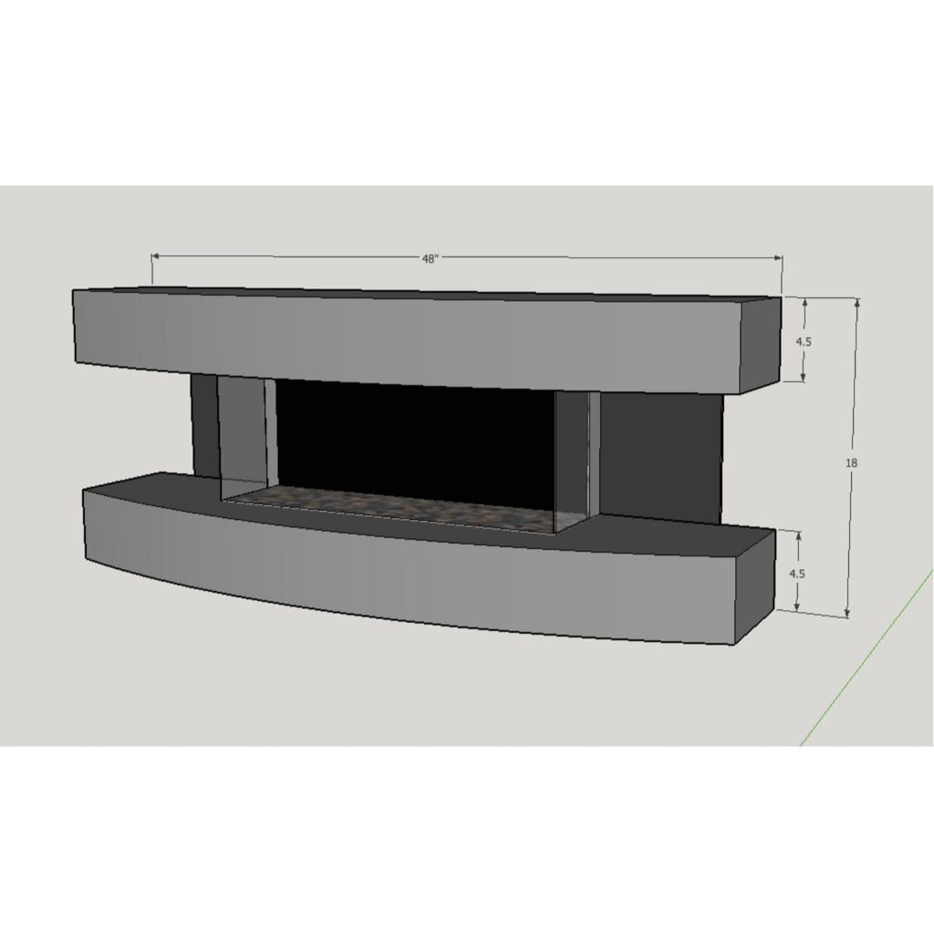 Evolution Fires 48" Miami Curve Wall Mount Electric Fireplace - Carrara