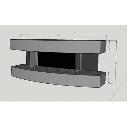 Evolution Fires 48" Miami Curve Wall Mount Electric Fireplace - Carrara