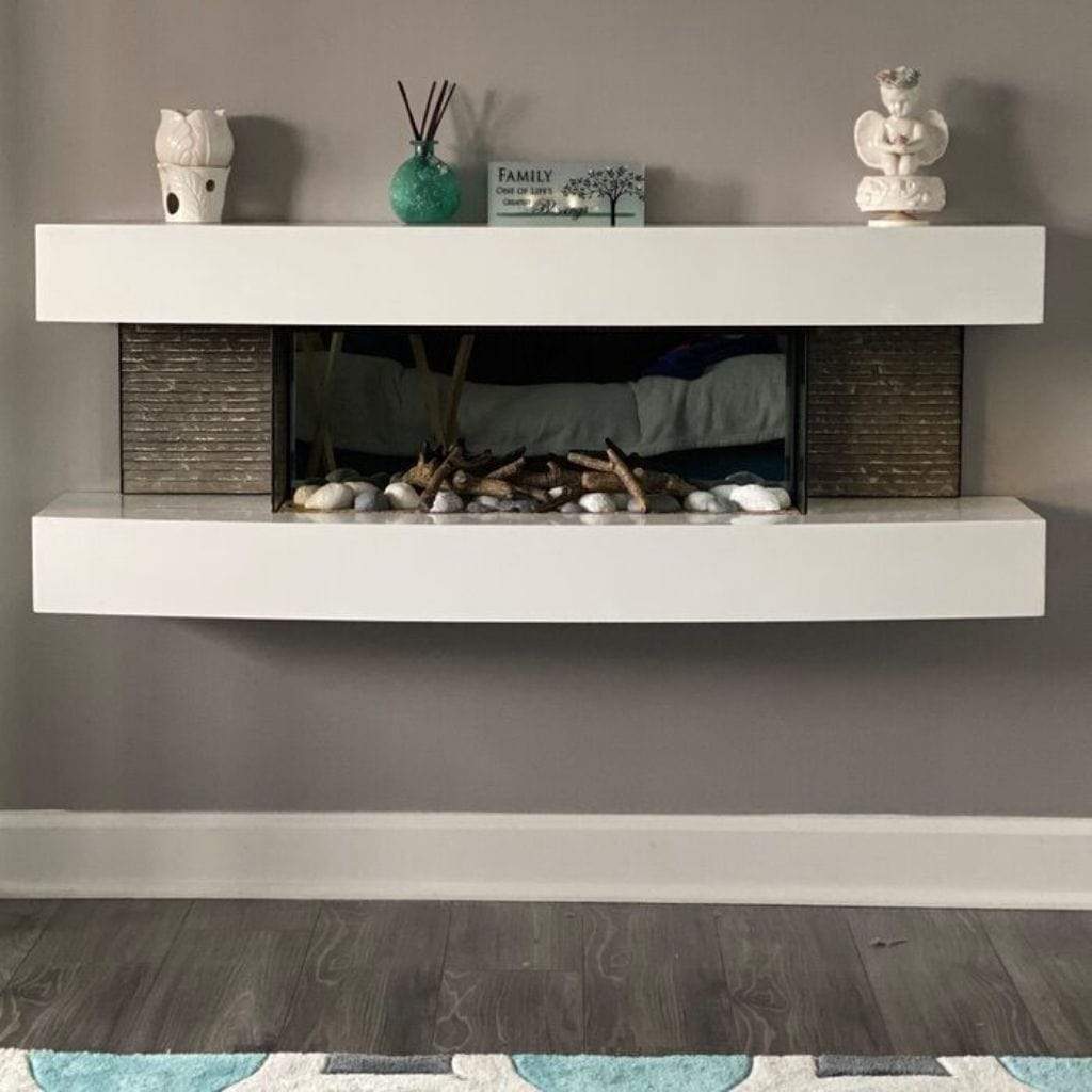 Evolution Fires 48" Miami Curve Wall Mount Electric Fireplace - Carrara