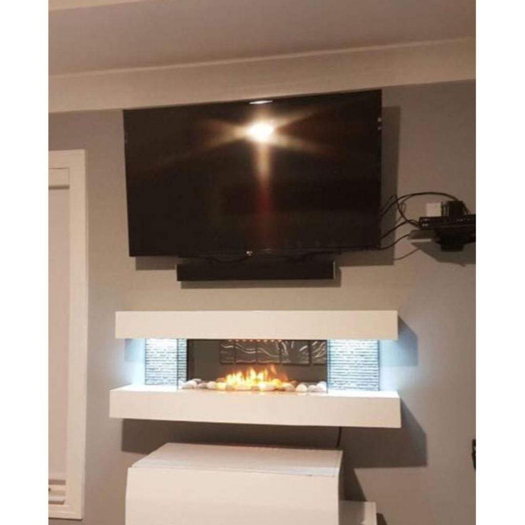 Evolution Fires 48" Miami Curve Wall Mount Electric Fireplace - Graphite