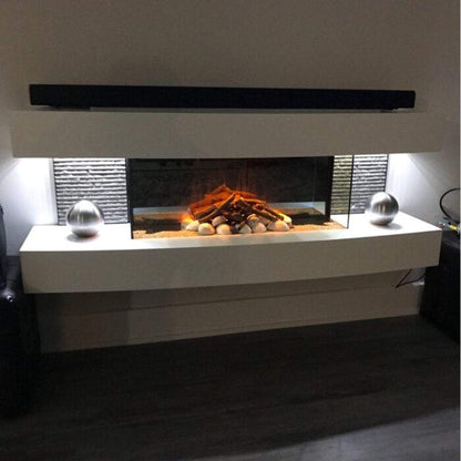 Evolution Fires 48" Miami Curve Wall Mount Electric Fireplace - Graphite