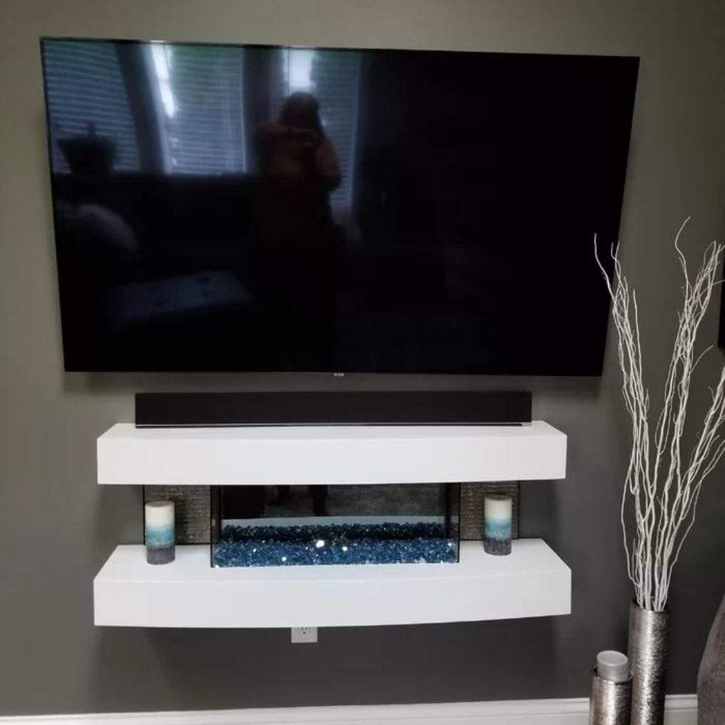 Evolution Fires 48" Miami Curve Wall Mount Electric Fireplace - Graphite