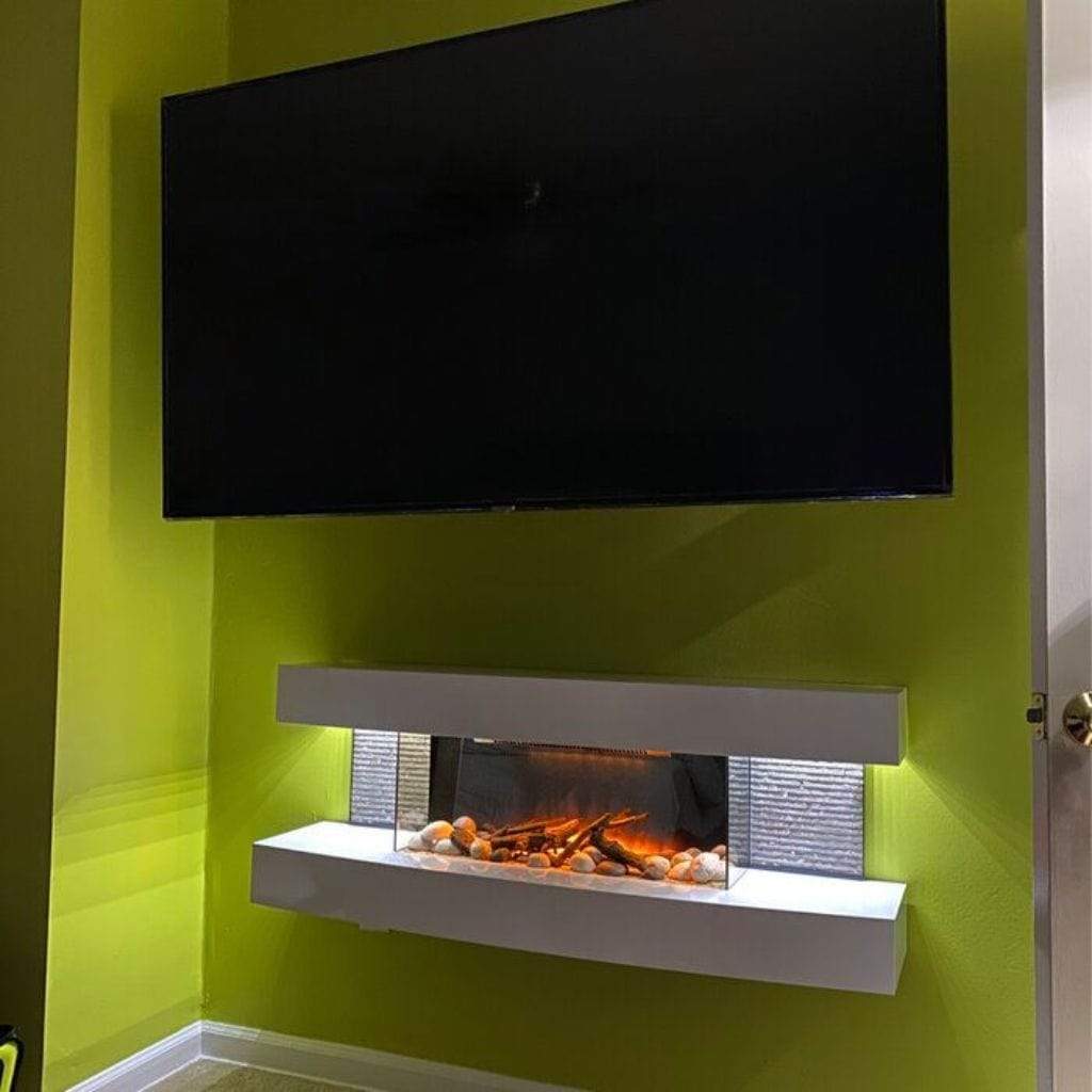 Evolution Fires 48" Miami Curve Wall Mount Electric Fireplace - Graphite