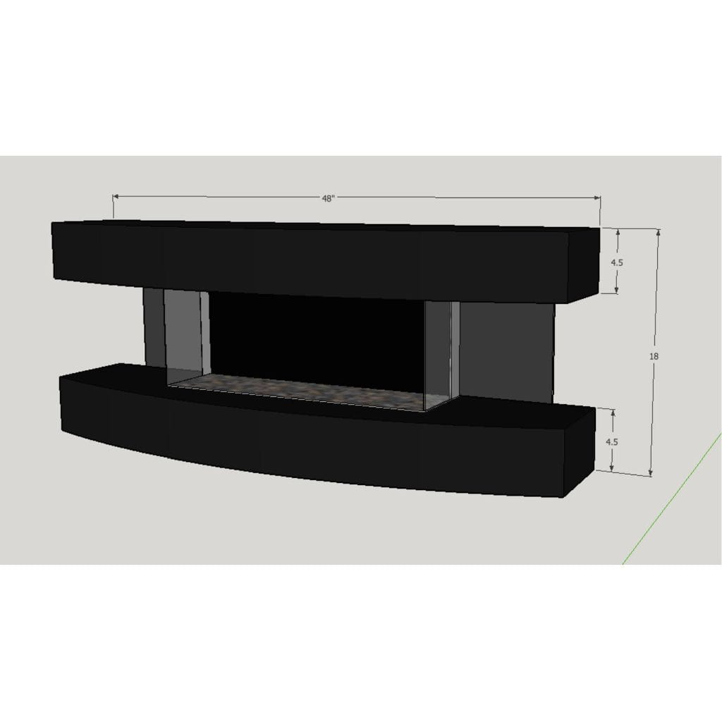 Evolution Fires 48" Miami Curve Wall Mount Electric Fireplace - Graphite