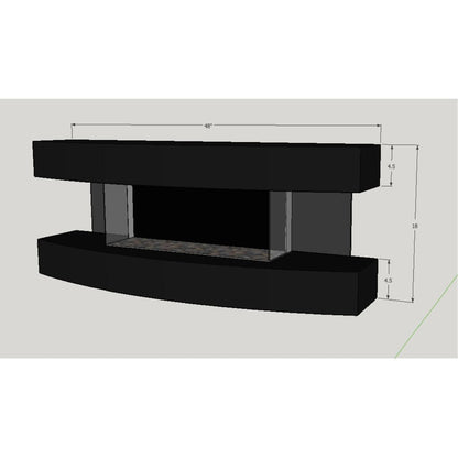 Evolution Fires 48" Miami Curve Wall Mount Electric Fireplace - Graphite