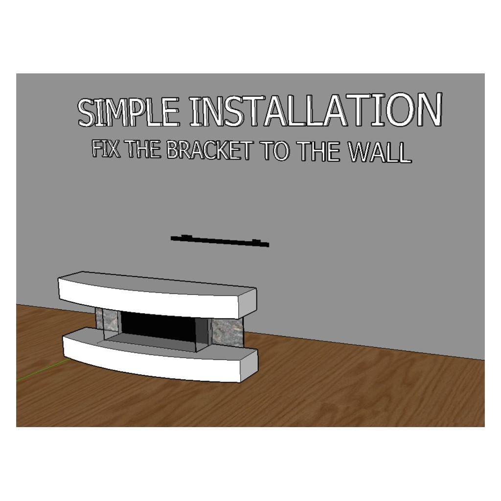 Evolution Fires 48" Miami Curve Wall Mount Electric Fireplace - Graphite
