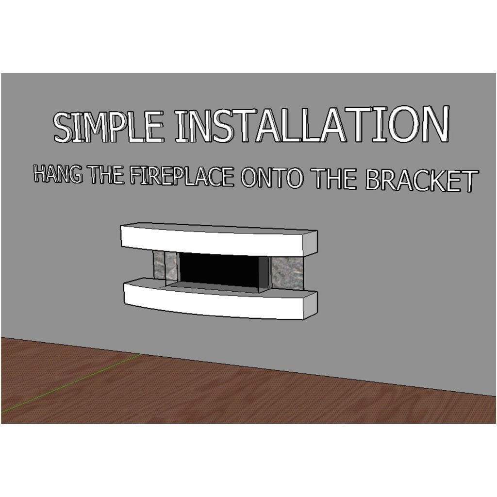 Evolution Fires 48" Miami Curve Wall Mount Electric Fireplace - Graphite