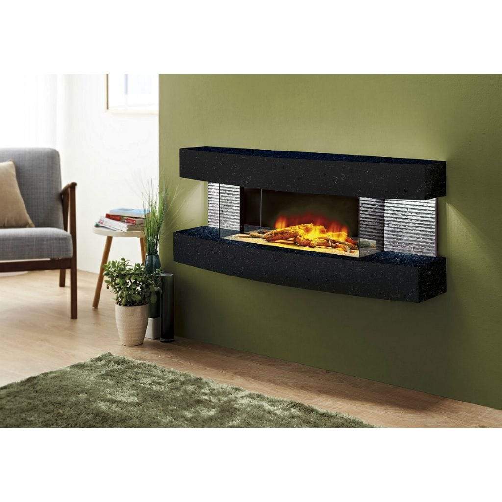 Evolution Fires 48" Miami Curve Wall Mount Electric Fireplace - Graphite