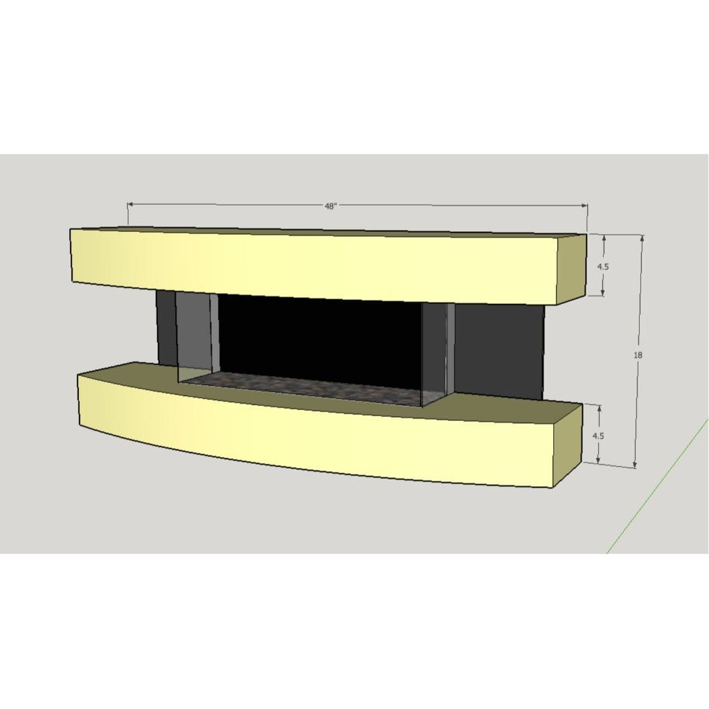 Evolution Fires 48" Miami Curve Wall Mount Electric Fireplace - Marfil
